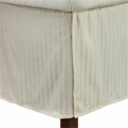 IMPRESSIONS 300 King Bed Skirt, Egyptian Cotton Stripe - Ivory 300KGBS STIV